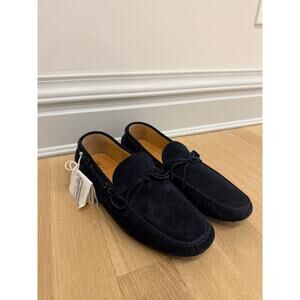 Brunello Cucinelli Lace-detailed navy suede loafers w/tag - Mens EU 46
